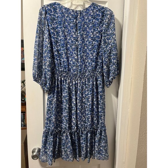 Just Taylor Floral Print Chiffon Dress, Size 10 - Picture 8 of 12
